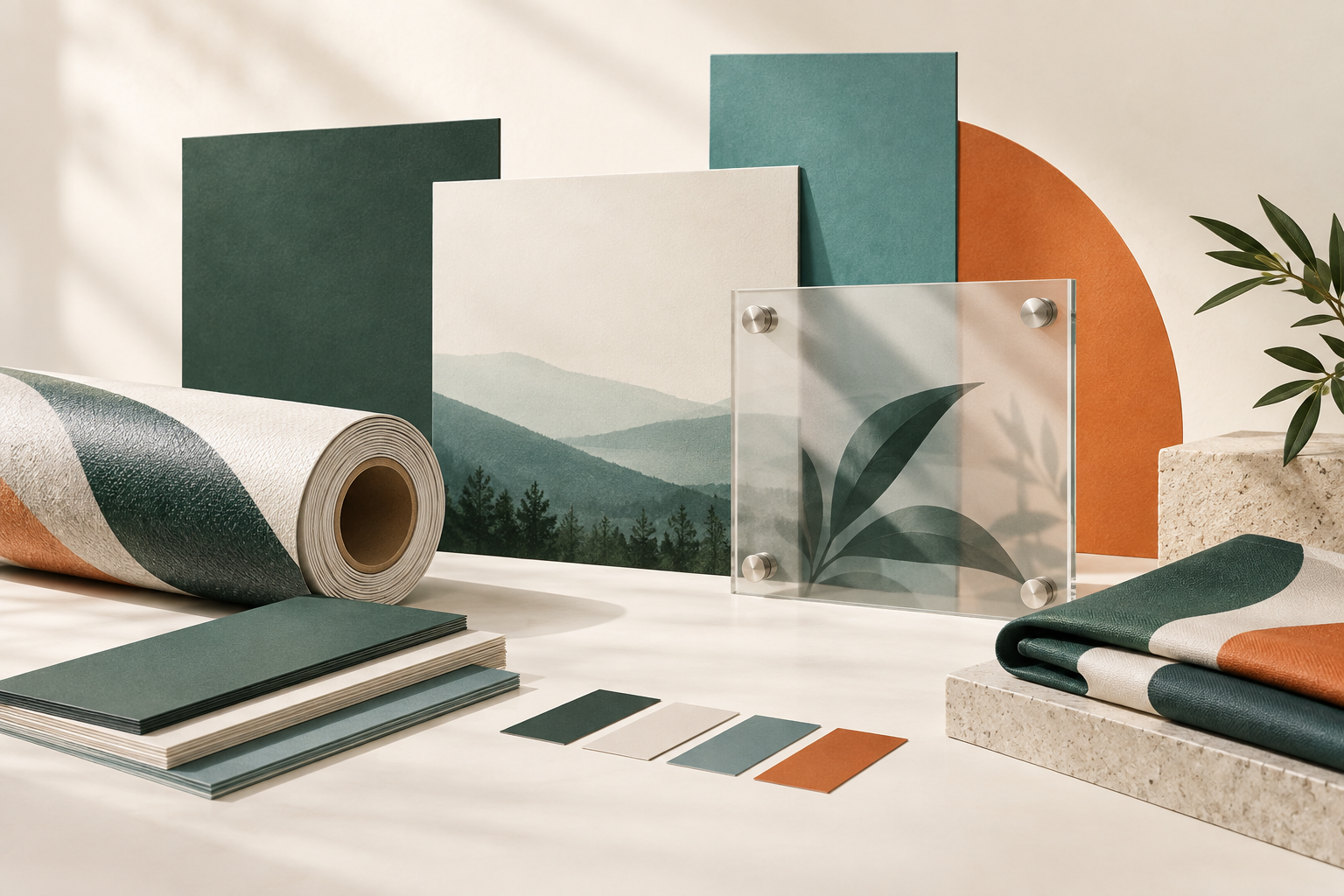 ColorForge brand materials illustration