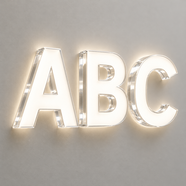Illuminated acrylic dimensional letters