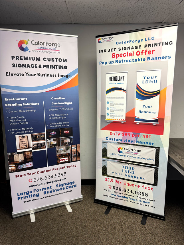 Custom Retractable Roll-Up Banner Stand | Professional High-Resolution Printing